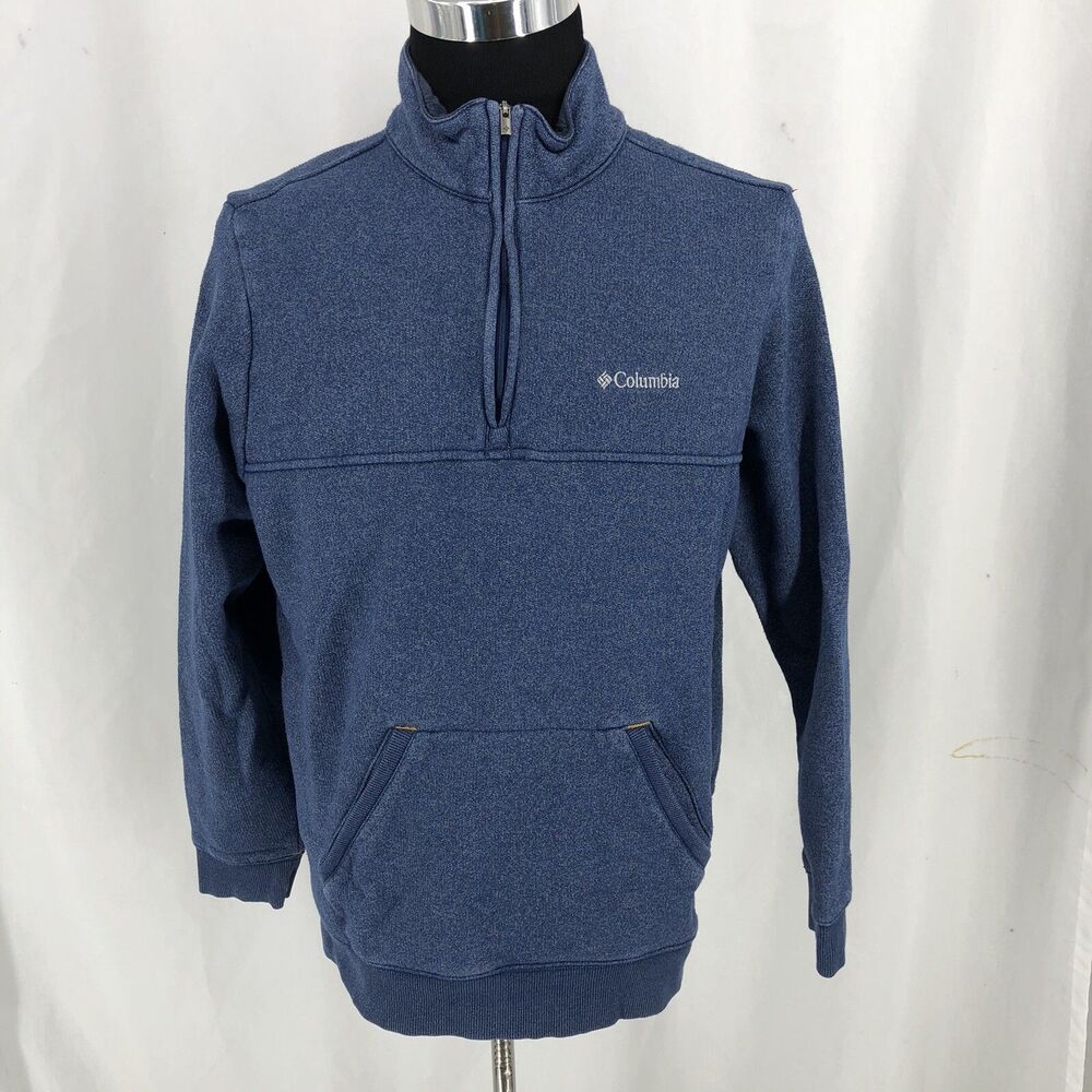 Columbia Men's Blue Pullover 1/4 zip Sweatshirt Size Large
